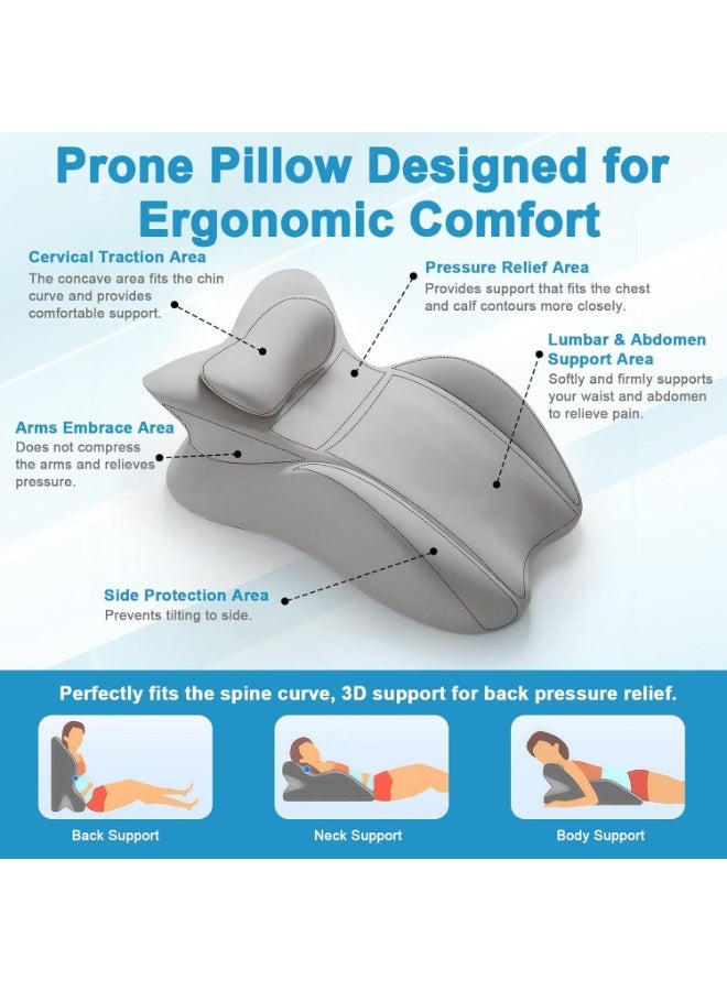 توشيونيكس وسادة إسفينية مريحة للبالغين مصنوعة من إسفنج الذاكرة مع مسند رأس قابل للإزالة - وسادة دعم متعددة الأوضاع للاستلقاء على البطن، مناسبة لقراءة الهاتف والاسترخاء، ودعم الظهر/الرقبة/الفقرات القطنية، ووسادة لرفع الساقين للتعافي على السرير أو الأريكة - Image 3